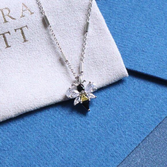 Kendra Scott Bee Crystal Pendant Necklace - Silver - Picture 2 of 2
